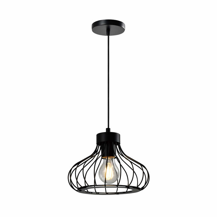 QUVIO Hanglamp modern - Draadlamp - D 22 cm - Zwart