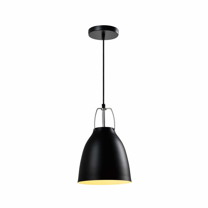 QUVIO Hanglamp industrieel - Ronde kegel - D 20 cm - Zwart