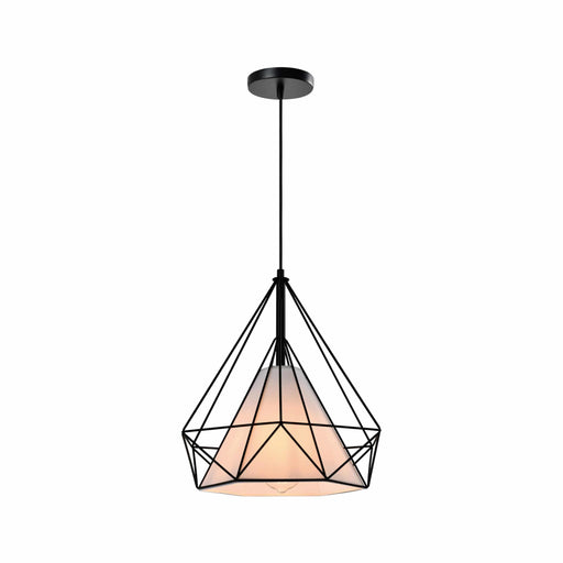 QUVIO Hanglamp modern - Draadlamp kegel - D 38 cm - Zwart