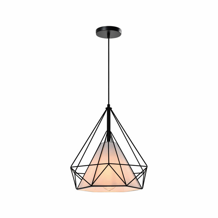 QUVIO Hanglamp modern - Draadlamp kegel - D 38 cm - Zwart