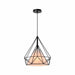QUVIO Hanglamp modern - Draadlamp kegel - D 38 cm - Zwart