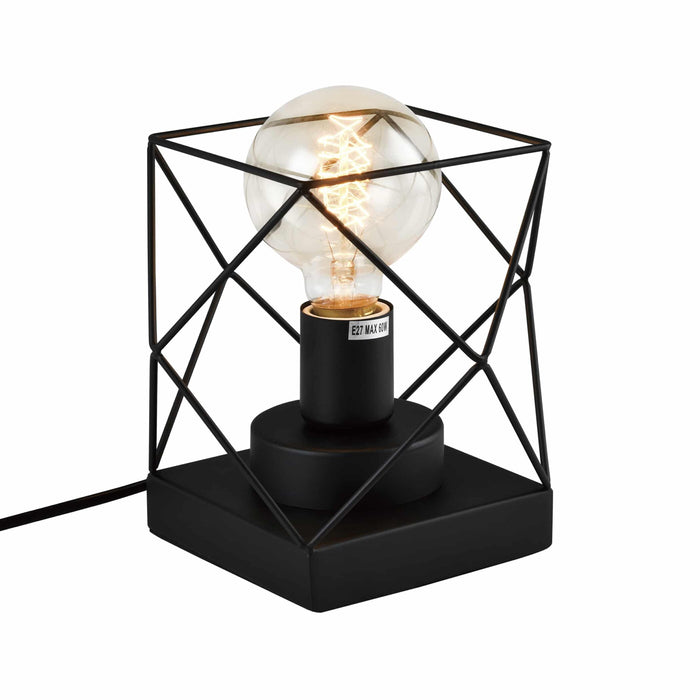 QUVIO Tafellamp modern - Draadlamp - 18 x 17 cm - Zwart