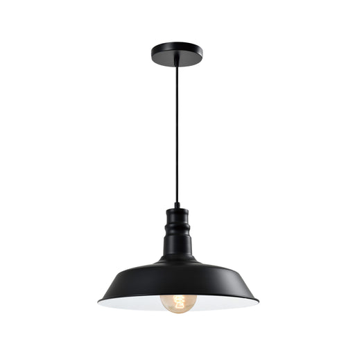 QUVIO Hanglamp retro - Vintage cafe lamp - D 36 cm - Zwart