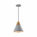 QUVIO Hanglamp Scandinavisch - Kegellamp - Houten kop - D 22 cm - Grijs