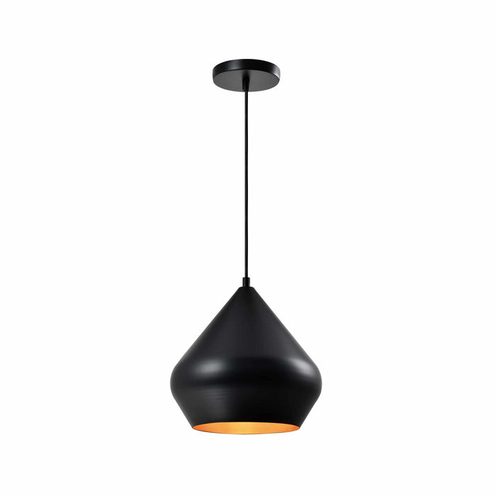 QUVIO Hanglamp modern - Koepellamp - D 25 cm - Zwart