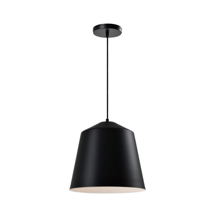 QUVIO Hanglamp modern - Kokerlamp - D 33 cm - Zwart