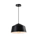 QUVIO Hanglamp modern - Brede koepellamp - D 27 cm - Zwart