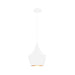 QUVIO Hanglamp modern - Rond met koperen binnenkant - Diameter 25 cm - Wit
