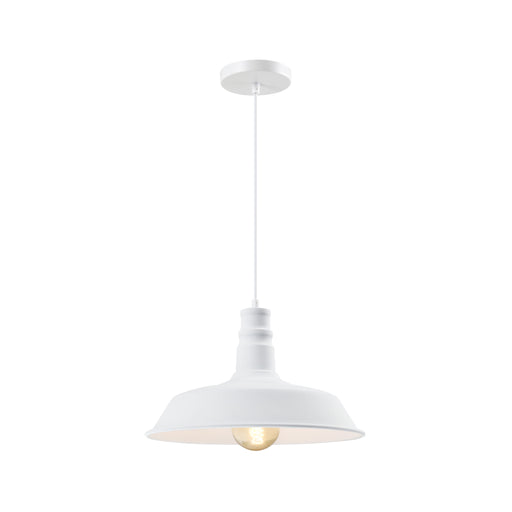 QUVIO Hanglamp retro - Vintage cafe lamp - D 36 cm - Wit