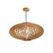 QUVIO Hanglamp Scandinavisch - Ronde kap van hout - Kap: 58 x 30 cm