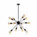 QUVIO Hanglamp modern - Ster van metaal met 18 fittingen - 65 x 85 x 51 cm