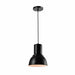 QUVIO Hanglamp retro - Rond design - Diameter 23 cm - Zwart