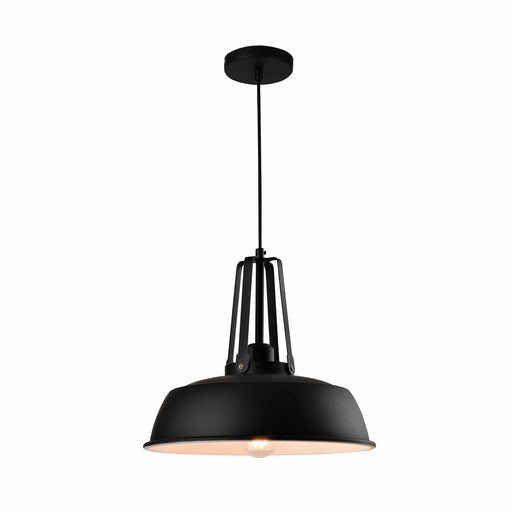 QUVIO Hanglamp industrieel - Bolvormige kap - Diameter 35 cm - Zwart