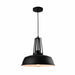 QUVIO Hanglamp industrieel - Bolvormige kap - Diameter 35 cm - Zwart