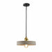 QUVIO Hanglamp landelijk - Platte vorm van beton - Diameter 21 cm