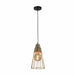 QUVIO Hanglamp industrieel - Beton met kegelvormige kooi - Diameter 14 cm