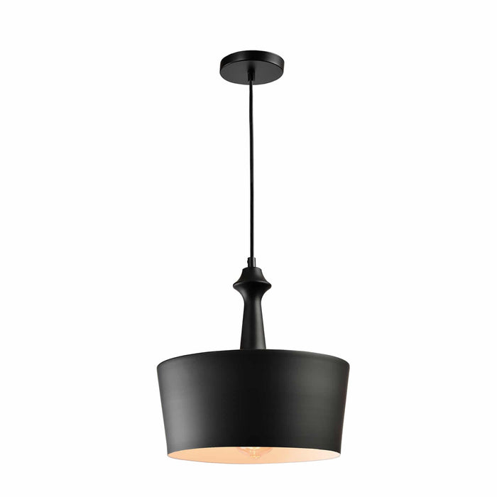 QUVIO Hanglamp modern - Rond metaal met knop - Diameter 31 cm