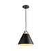 QUVIO Hanglamp modern - Kegel met leren riempje - Diameter 27 cm