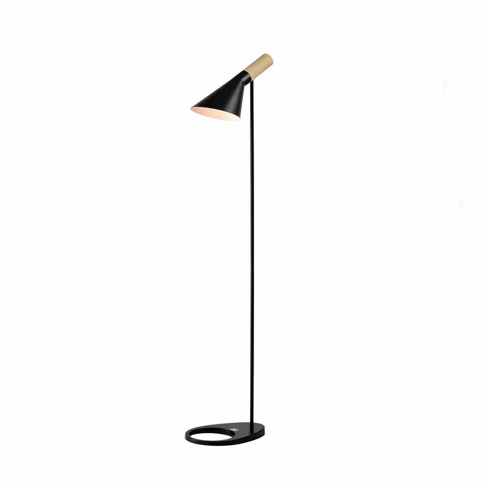 QUVIO Vloerlamp Scandinavisch - Verstelbare kap - Zwart en bruin