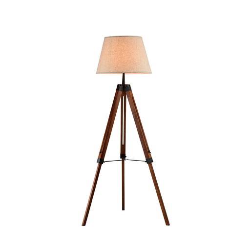 QUVIO Vloerlamp landelijk - Driepoot van hout - Diameter voet 60 cm