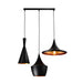 QUVIO Hanglamp modern - 3 lichtpunten met verschillende kappen - 36 x 65 x 38 cm