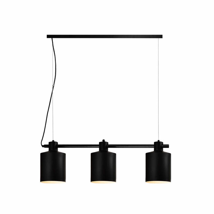 QUVIO Hanglamp modern - 3 lichtpunten met ronde kappen - 15,5 x 90 x 26 cm