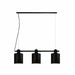 QUVIO Hanglamp modern - 3 lichtpunten met ronde kappen - 15,5 x 90 x 26 cm