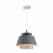 QUVIO Hanglamp modern - Dubbele kap metaal en glas - Diameter 29 cm