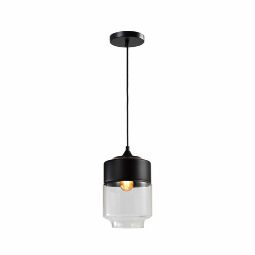 QUVIO Hanglamp retro - Langwerpige kap van metaal en glas - Diameter 18 cm