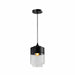 QUVIO Hanglamp retro - Langwerpige kap van metaal en glas - Diameter 18 cm