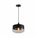 QUVIO Hanglamp retro - Brede kap van metaal en glas - Diameter 25 cm