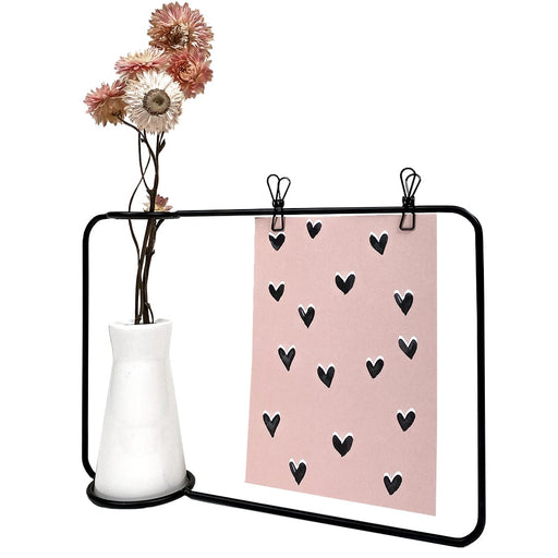 QUVIO fotolijst - Metalen frame - Wit vaasje