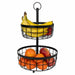 QUVIO Fruitmand 2 laags - Metaal - Zwart