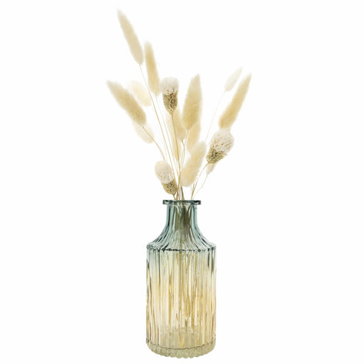 QUVIO Glazen vaas - 7 x 14 cm (dxh) - Geel/Blauw