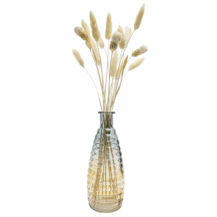 QUVIO Glazen vaas - 6 x 19,5 cm (dxh) - Geel/Blauw