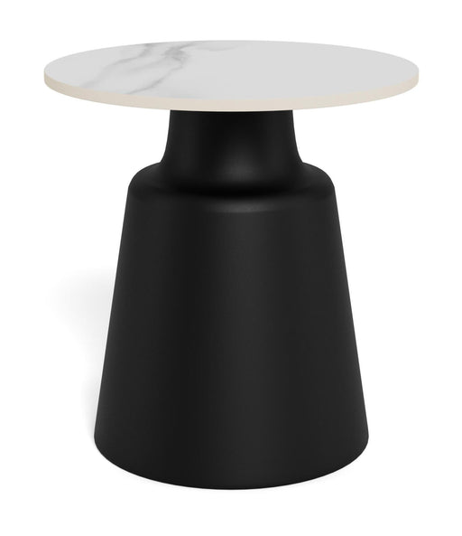 Sohome Ronde Bijzettafel Noelle Keramiek, 45cm - Wit/Zwart - ThatLyfeStyle