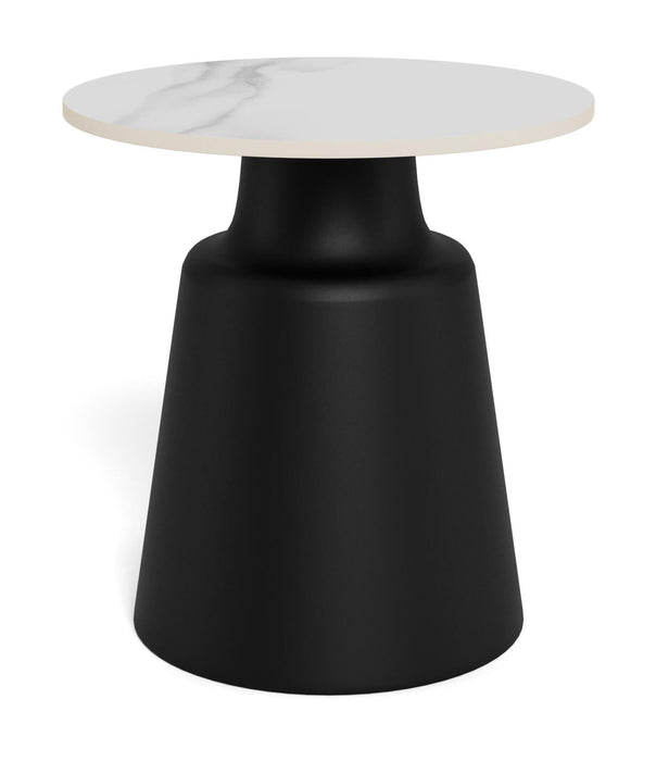 Sohome Ronde Bijzettafel Noelle Keramiek, 45cm - Wit/Zwart - ThatLyfeStyle