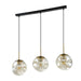 QUVIO Hanglamp eettafel - 3 lichtspunten - Glazen bollen - Langwerpig - Metaal - Glas