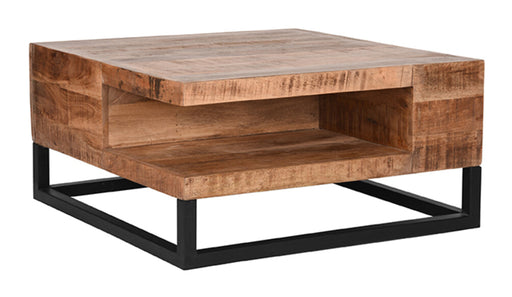 LABEL51 Vierkante Salontafel Cube Rough Mangohout, 80 x 80cm - ThatLyfeStyle