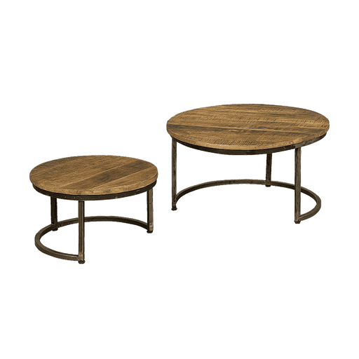 RENEW Salontafel Holly, Set van 2, Mangohout - Naturel - Rond