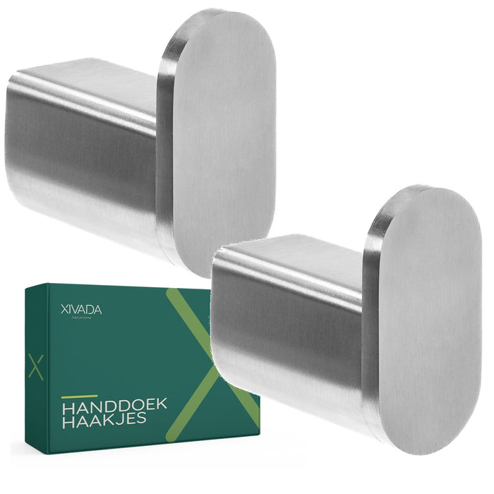 XIVADA Handdoekhaakje Dona - Inclusief schroefset - Zilver - Set van 2