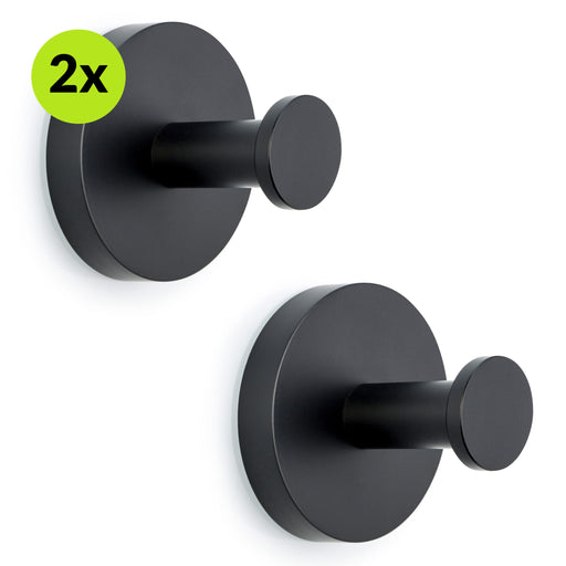 XIVADA Handdoekhaakjes Giro - Inclusief montageset - Zwart - 2 stuks
