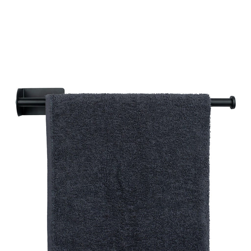 QUVIO Handdoekrek - Metaal - 7 x 35 x 5 cm - Zwart - Handdoekhouders - Stang voor aan de muur