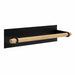 QUVIO Handdoekhouder met magneet strip - 6 x 25,5 x 6 cm - Zwart en bruin