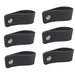 XIVADA Leren Handgreep Juqa - Boren - Leer - Zwart - Set van 6