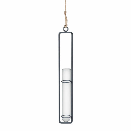 QUVIO Hangend vaasje met metalen frame - 2,5 x 27 cm