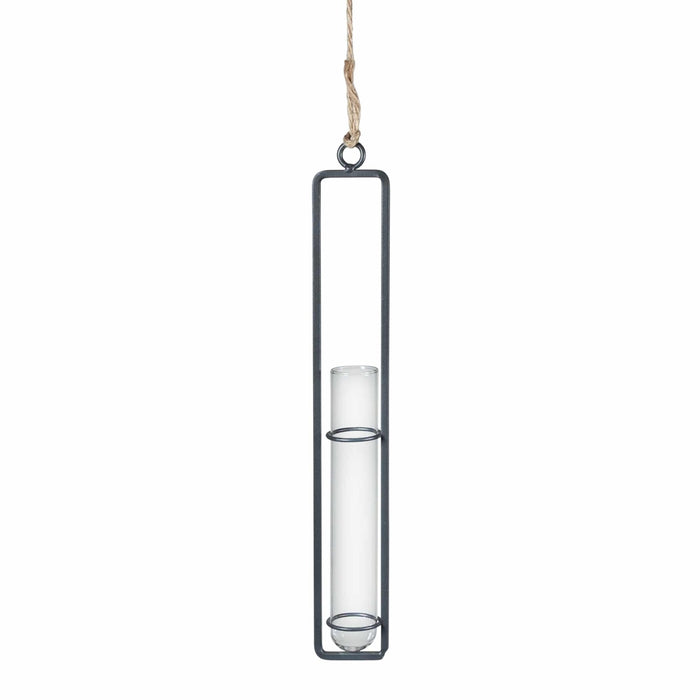 QUVIO Hangend vaasje met metalen frame - 2,5 x 27 cm