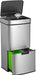Homra Nexo Prullenbak Afvalscheiding 72 Liter - RVS Sensor Prullenbak 3 vakken - 2x12L + 48L - Recycle Afvalbak - Vuilnisbak voor huishouden en kantoor - Vuilbak keuken Afvalemmer - Automatische Soft Close Deksel - ThatLyfeStyle