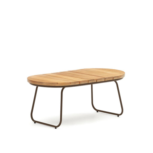 Kave Home Outdoor Salontafel Salguer Acaciahout, 100 x 50cm - Bruin - Ovaal - ThatLyfeStyle
