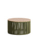 Kave Home Ronde Salontafel Dandara Acaciahout en touw, 70cm - Donkergroen - ThatLyfeStyle